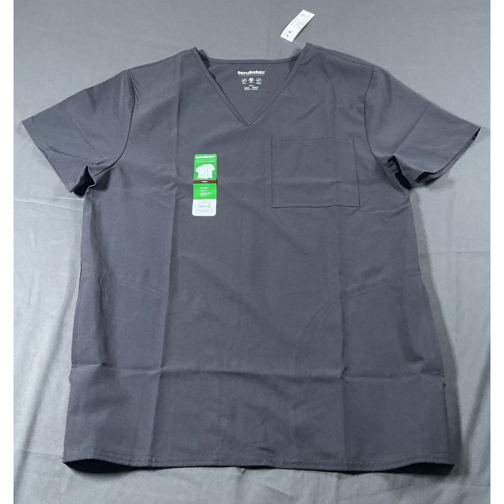 Scrubstar Unisex V-Neck Scrub Top Pewter Gray Small WM03T921 Core Essentials‎